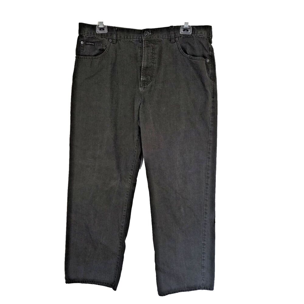 Vintage Y2K Calvin Klein Jeans Men's 38x30 Black Straight Leg 100% Cotton